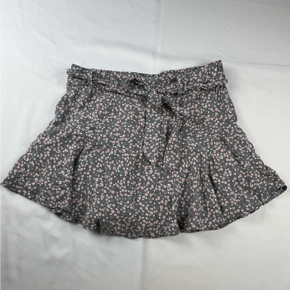 Urban Romantics - Women’s Skirt - Mini - Gray, Neutral Floral - Small